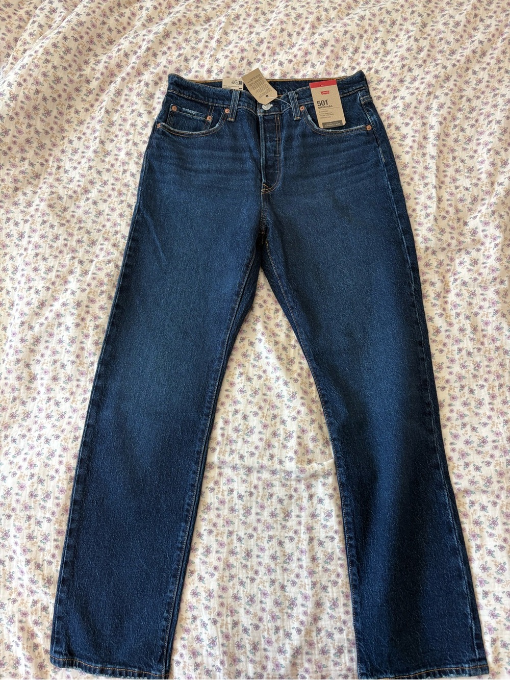 Levi's dark blue high-rise straight jeans - Picture 5 of 5